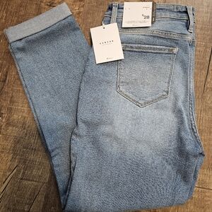 Kancan MOM high waist/relaxed thigh/tapered leg cuffed jeans